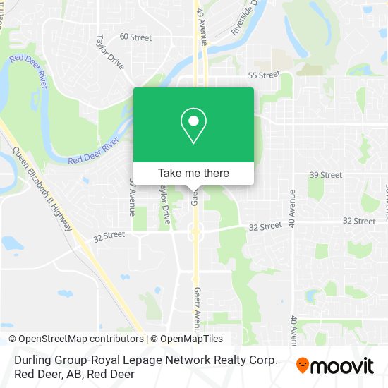 Durling Group-Royal Lepage Network Realty Corp. Red Deer, AB map