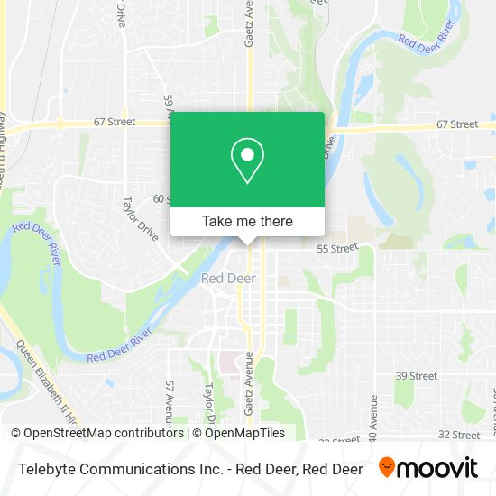Telebyte Communications Inc. - Red Deer map