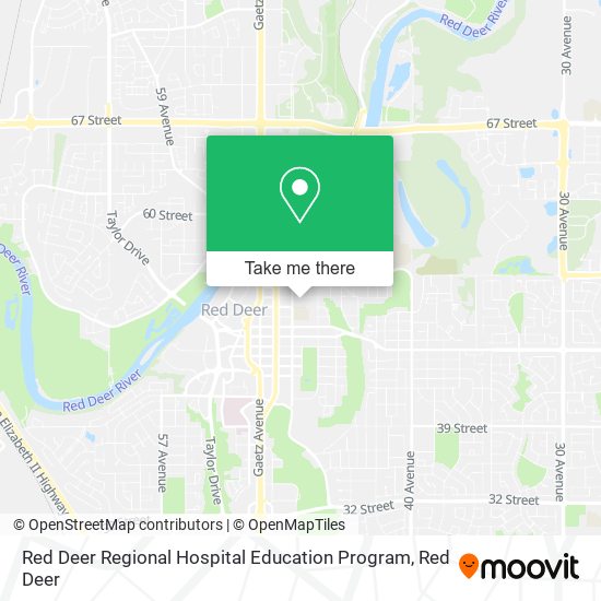 Red Deer Regional Hospital Education Program map