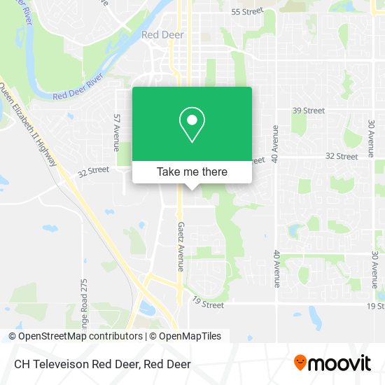 CH Televeison Red Deer map