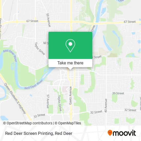 Red Deer Screen Printing map