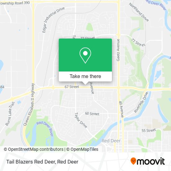 Tail Blazers Red Deer map