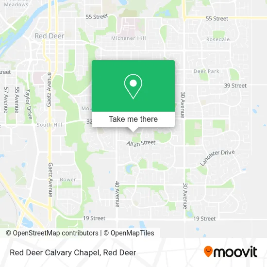 Red Deer Calvary Chapel map