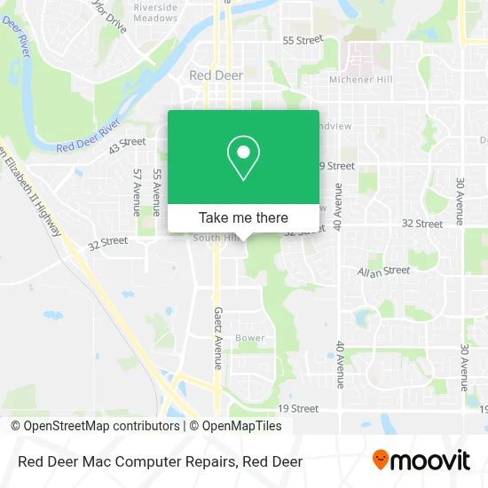 Red Deer Mac Computer Repairs map