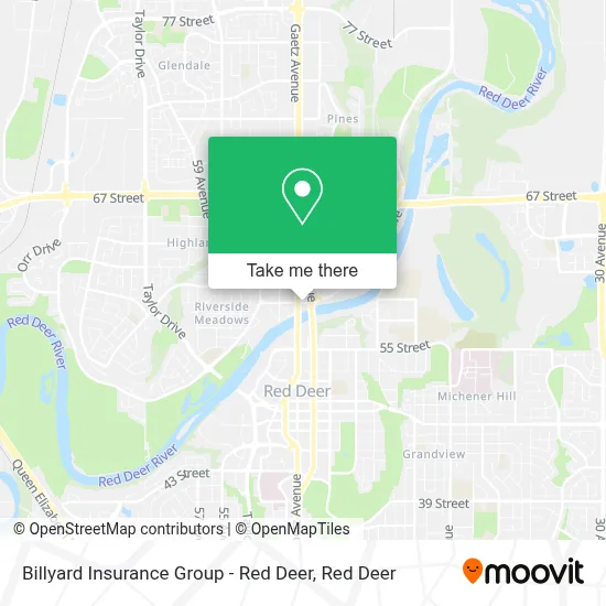 Billyard Insurance Group - Red Deer map