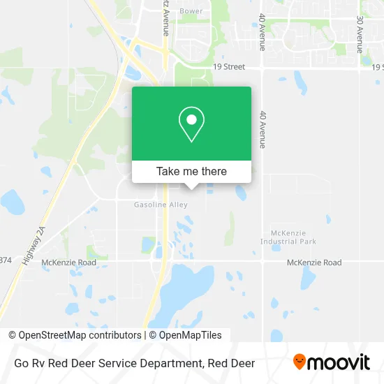 Go Rv Red Deer Service Department map