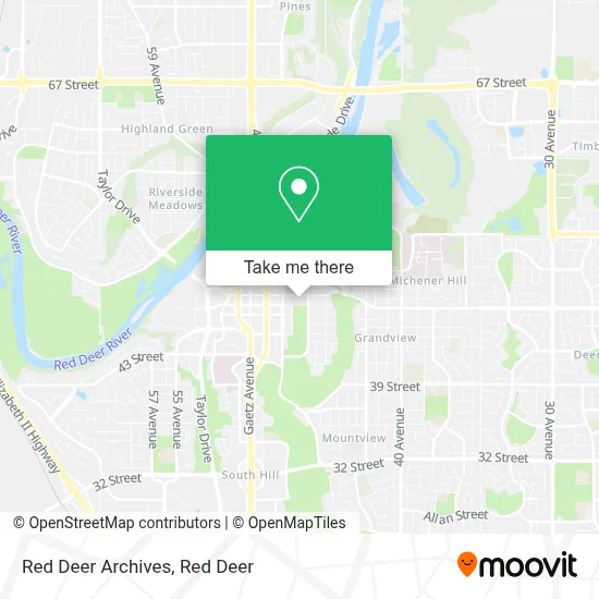Red Deer Archives map