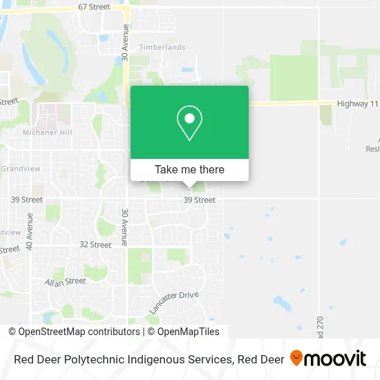 Red Deer Polytechnic Indigenous Services map