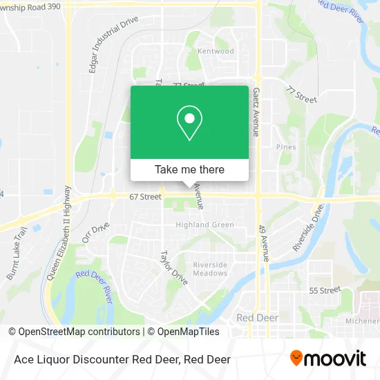Ace Liquor Discounter Red Deer map