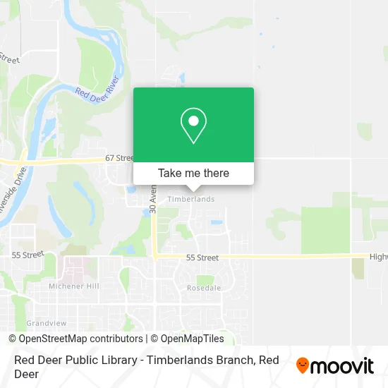 Red Deer Public Library - Timberlands Branch map