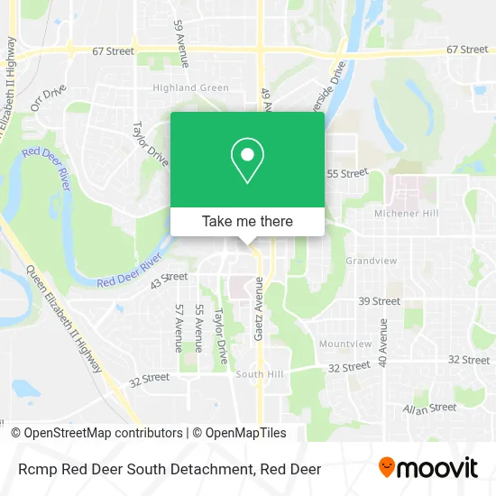 Rcmp Red Deer South Detachment map