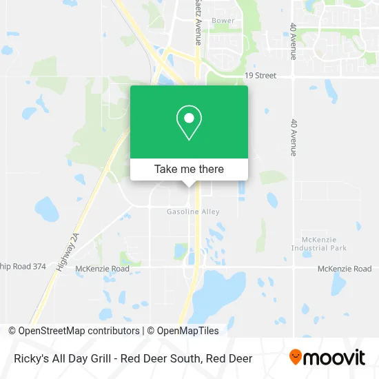 Ricky's All Day Grill - Red Deer South map