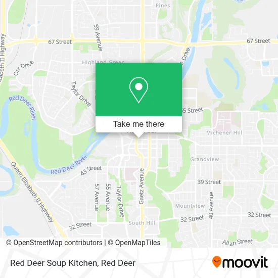 Red Deer Soup Kitchen map