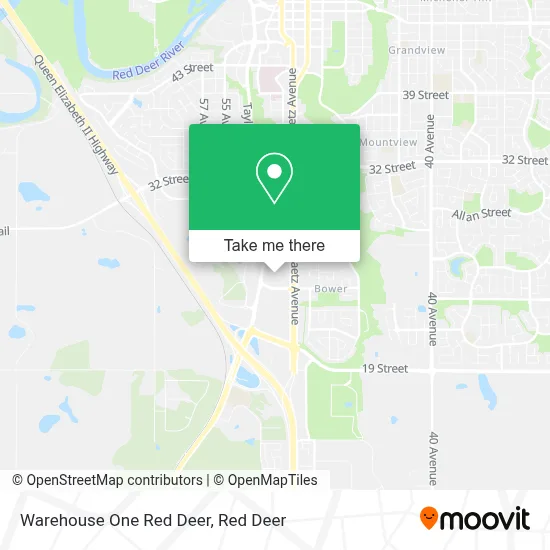 Warehouse One Red Deer map