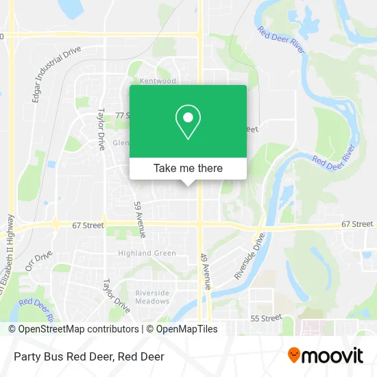 Party Bus Red Deer map