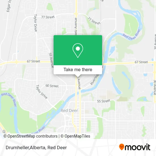 Drumheller,Alberta map