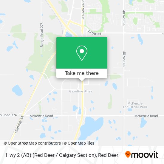 Hwy 2 (AB) (Red Deer / Calgary Section) map