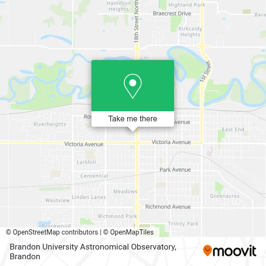 Brandon University Astronomical Observatory map