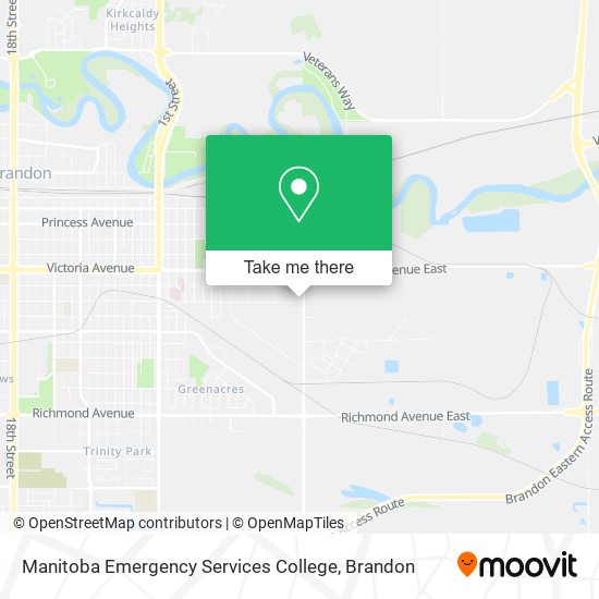 Manitoba Emergency Services College map