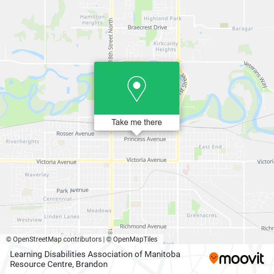 Learning Disabilities Association of Manitoba Resource Centre map