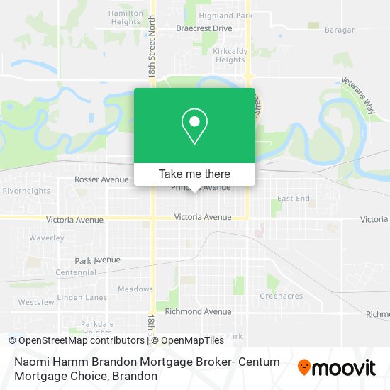 Naomi Hamm Brandon Mortgage Broker- Centum Mortgage Choice map