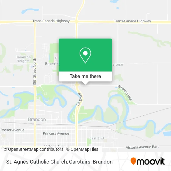 St. Agnès Catholic Church, Carstairs map
