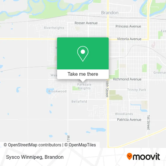 Sysco Winnipeg map