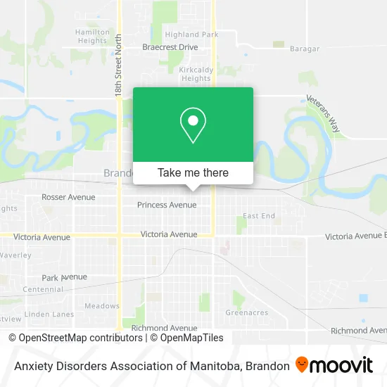 Anxiety Disorders Association of Manitoba map