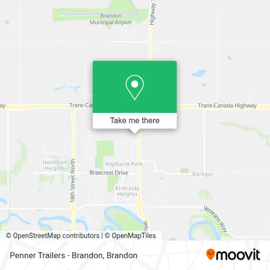 Penner Trailers - Brandon map