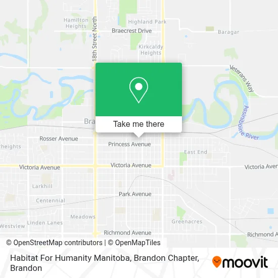 Habitat For Humanity Manitoba, Brandon Chapter map