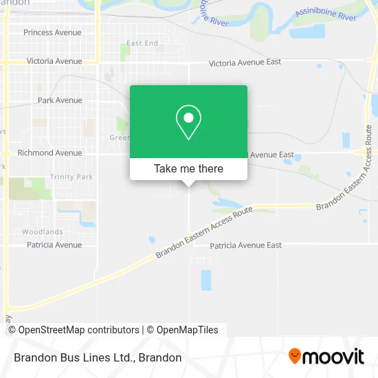 Brandon Bus Lines Ltd. map
