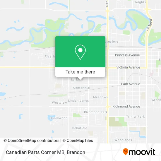 Canadian Parts Corner MB map