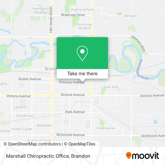 Marshall Chiropractic Office map