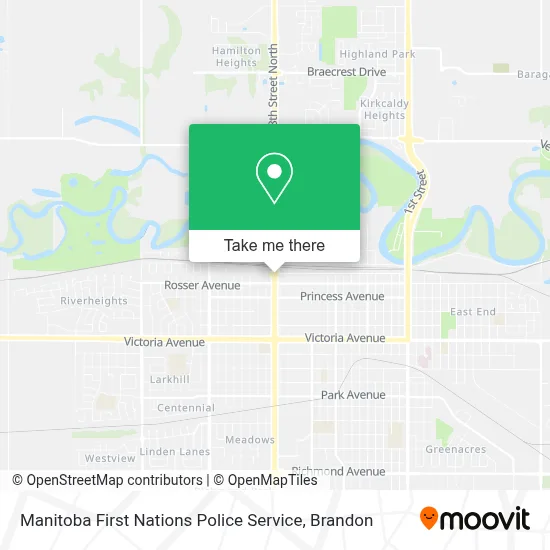 Manitoba First Nations Police Service map