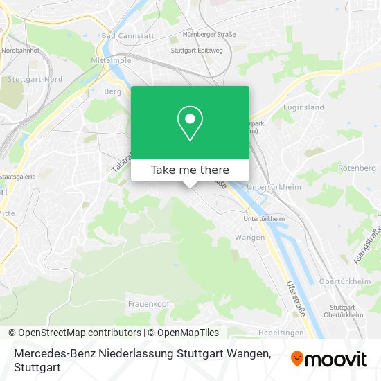Карта Mercedes-Benz Niederlassung Stuttgart Wangen