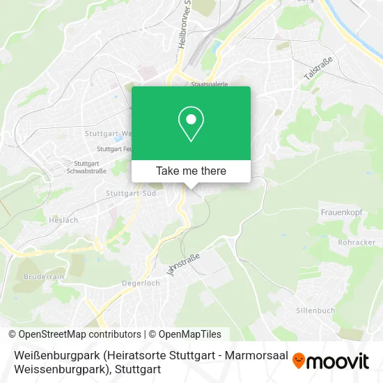 Карта Weißenburgpark (Heiratsorte Stuttgart - Marmorsaal Weissenburgpark)