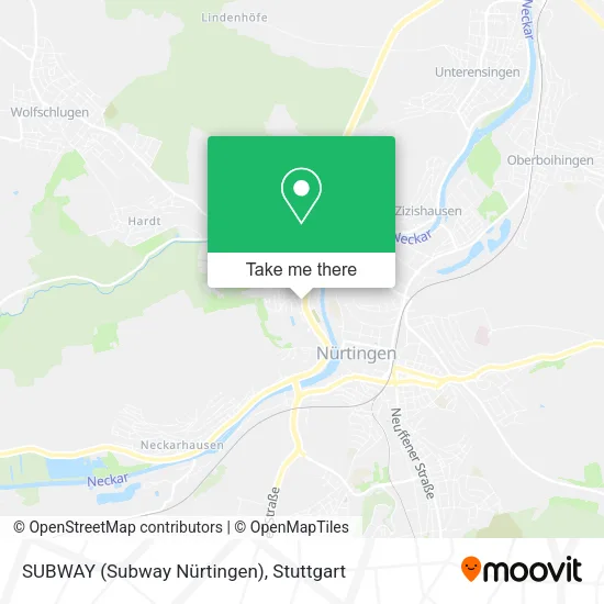 Карта SUBWAY (Subway Nürtingen)