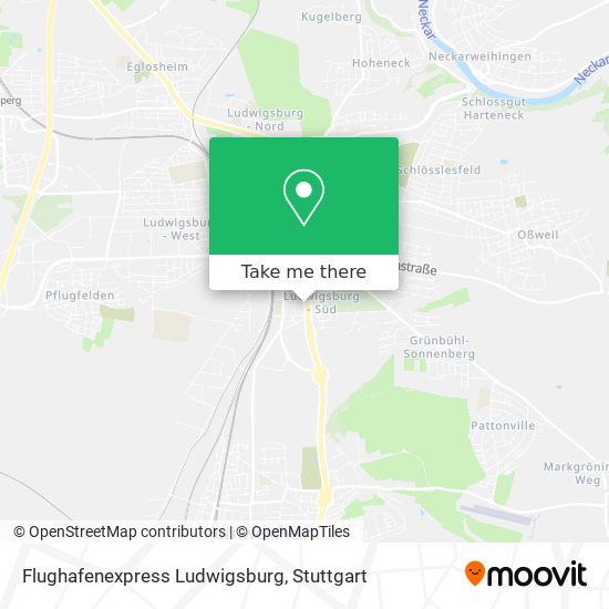 Flughafenexpress Ludwigsburg map