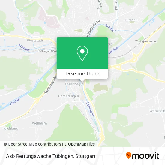 Карта Asb Rettungswache Tübingen