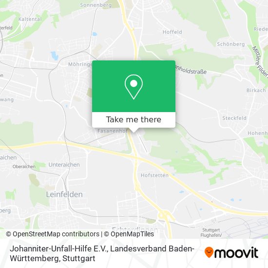 Johanniter-Unfall-Hilfe E.V., Landesverband Baden-Württemberg map