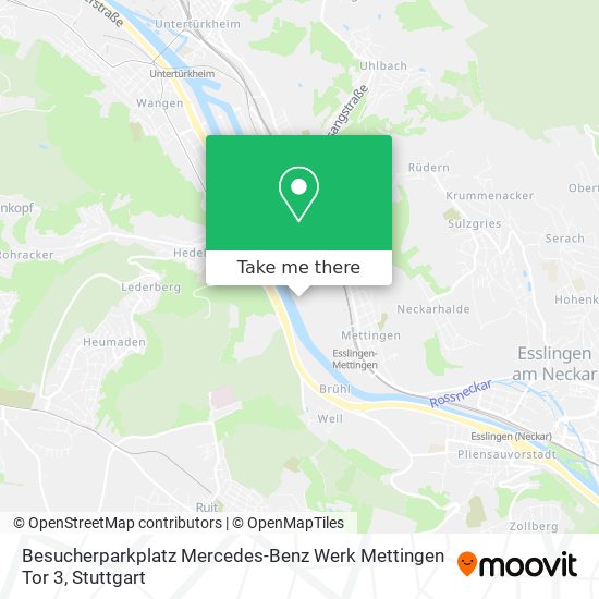 Карта Besucherparkplatz Mercedes-Benz Werk Mettingen Tor 3