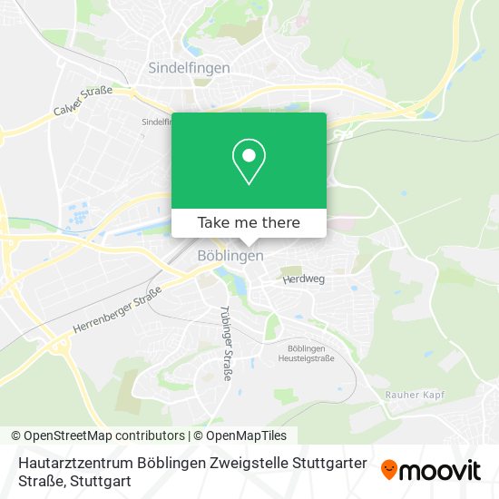 Карта Hautarztzentrum Böblingen Zweigstelle Stuttgarter Straße