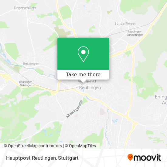 Hauptpost Reutlingen map