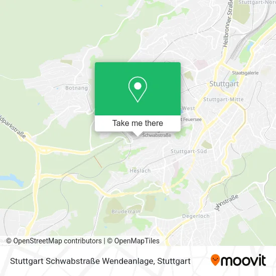 Карта Stuttgart Schwabstraße Wendeanlage