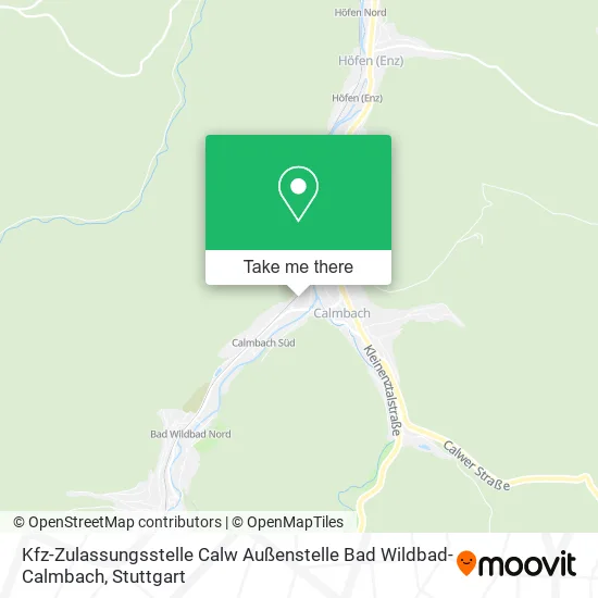 Карта Kfz-Zulassungsstelle Calw Außenstelle Bad Wildbad-Calmbach