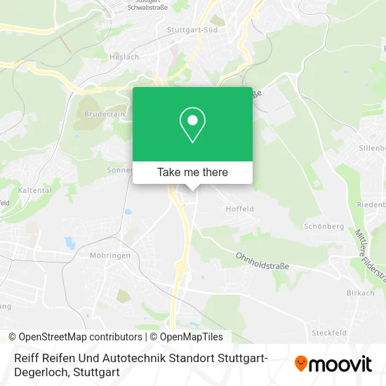 Карта Reiff Reifen Und Autotechnik Standort Stuttgart-Degerloch