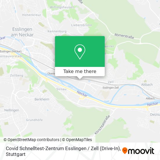 Covid Schnelltest-Zentrum Esslingen / Zell (Drive-In) map