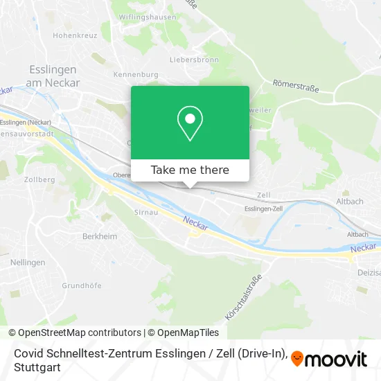 Карта Covid Schnelltest-Zentrum Esslingen / Zell (Drive-In)