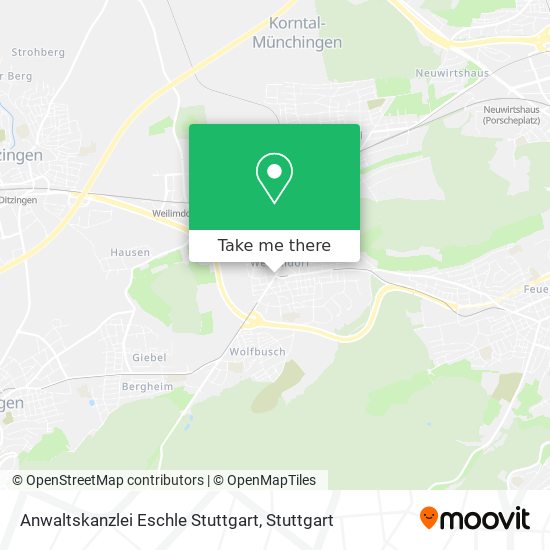 Карта Anwaltskanzlei Eschle Stuttgart