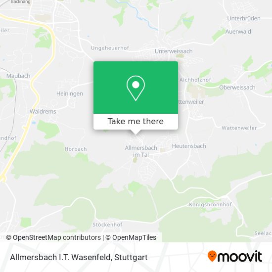 Allmersbach I.T. Wasenfeld map